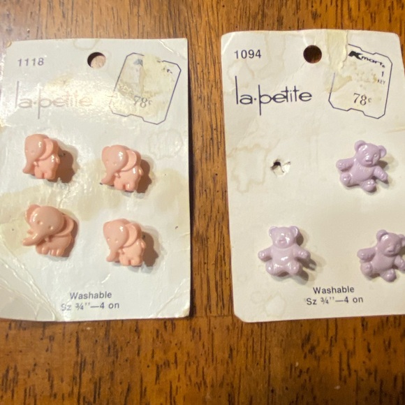 La Petite Pink and Purple Animal Buttons - Picture 1 of 6